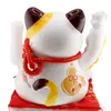 Pisica norocoasa Maneki Neko din ceramica pe perna cu puiuti - 27cm, imagine 2
