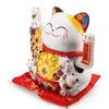 Pisica norocoasa Maneki Neko din ceramica pe perna cu puiuti - 27cm, imagine 3