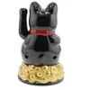 Pisica norocoasa Maneki Neko neagra pe pepite - 12cm, imagine 2