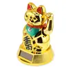 Pisica norocoasa Maneki Neko solara aurie - 12cm, imagine 3