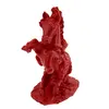 Statueta Feng Shui Cal rosu pe suport cu pepita - 9cm, imagine 2