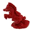 Statueta Feng Shui Cal rosu pe suport cu pepita - 9cm, imagine 3