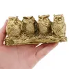 Statueta Feng Shui din rasina cu cele 4 bufnite intelepte, 12,5cm, imagine 6