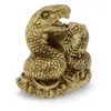 Statueta Feng Shui Sarpe rasucit pe monede chinezesti si Roata Dharma - 4cm, imagine 2