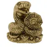 Statueta Feng Shui Sarpe rasucit pe monede chinezesti si Roata Dharma - 4cm