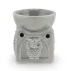 Vas aromaterapie din ceramica, Bufnita gri - 9cm