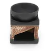 Vas aromaterapie din ceramica mat negru model Elefant maro - 9,5cm, imagine 2