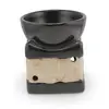 Vas aromaterapie din ceramica negru model Elefant mat crem - 9,5cm