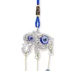 Clopotei de vant, 2 ramuri si elefant, albastru - 30cm, imagine 2