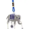 Clopotei de vant, 3 ramuri si Elefant, albastru - 35cm, imagine 2