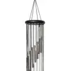 Clopotei de vant argintii, 18 tuburi cascada, 90cm, imagine 2