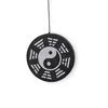 Clopotei de vant argintii, 5 tuburi cu simbolul Ying Yang, 65cm, imagine 3