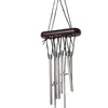 Clopotei de vant argintii, 6 tuburi cu romburi, 50cm, imagine 2