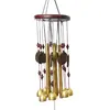 Clopotei de vant aurii, 8 ramuri si 5 tuburi cu simbolul OM si fluture, 75cm, imagine 2