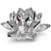Floare de lotus Argintiu din sticla - 8cm, imagine 3