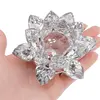 Floare de lotus Argintiu din sticla - 8cm, imagine 4