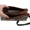 Geanta piele artificiala carouri, maro - 19cm x 11cm, imagine 2