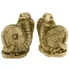 Set statuete Feng Shui Sarpe incolacit pe moneda si dharma - 5,5cm