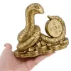 Statueta Feng Shui Sarpe incolacit cu moneda in coada - 11,5cm, imagine 3