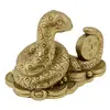 Statueta Feng Shui Sarpe incolacit cu moneda in coada - 7cm, imagine 2