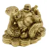 Statueta Feng Shui Sarpe si Buddha vesel pe suport din monede chinezesti - 6cm, imagine 2