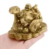 Statueta Feng Shui Sarpe si Buddha vesel pe suport din monede chinezesti - 6cm, imagine 3