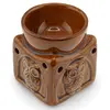 Vas aromaterapie din ceramica, Bufnita maro - 7,5cm, imagine 3