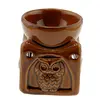 Vas aromaterapie din ceramica, Bufnita maro - 7,5cm