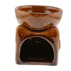 Vas aromaterapie din ceramica, Bufnita maro - 9cm, imagine 2