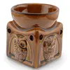 Vas aromaterapie din ceramica, Bufnita maro - 9cm, imagine 3