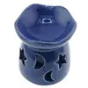 Vas aromaterapie din ceramica model celest cu baza rotunda, albastru - 7,5cm, imagine 3