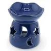 Vas aromaterapie din ceramica model celest cu baza rotunda, albastru - 7,5cm