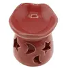 Vas aromaterapie din ceramica model celest cu baza rotunda, rosu - 7,5cm, imagine 3