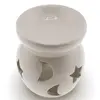 Vas aromaterapie din ceramica model celest rotund, bej - 7,5cm, imagine 3