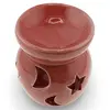 Vas aromaterapie din ceramica model celest rotund, rosu - 7,5cm, imagine 3