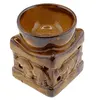 Vas aromaterapie din ceramica model elefant, maro - 8cm, imagine 3