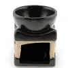 Vas aromaterapie din ceramica model elefant mat bej, negru - 8cm, imagine 2