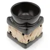 Vas aromaterapie din ceramica model elefant mat bej, negru - 8cm, imagine 3