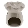 Vas aromaterapie din ceramica model frunza, bej - 8,5cm, imagine 2