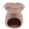 Vas aromaterapie din ceramica model frunza, roz - 8,5cm, imagine 2