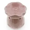 Vas aromaterapie din ceramica model frunza, roz - 8,5cm, imagine 3