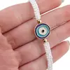 Bratara reglabila cu snur alb si Ochi protector, 19mm, imagine 3