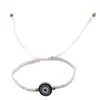 Bratara reglabila cu snur alb si Ochi protector, 19mm