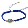 Bratara reglabila cu snur albastru si Ochi protector, 19mm, imagine 2