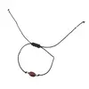 Bratara reglabila cu snur negru Jasp rosu, 8mm