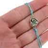 Bratara reglabila cu snur turcoaz si scoica abalone in montura inima, 11mm, imagine 3