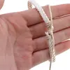 Bratara reglabila din piele artificiala impletita, alb, imagine 4