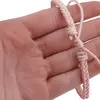 Bratara reglabila din piele artificiala impletita, roz, imagine 4