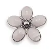 Brosa floare cu cuart roz 48mm