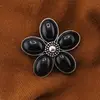 Brosa floare cu onix negru 48mm, imagine 3